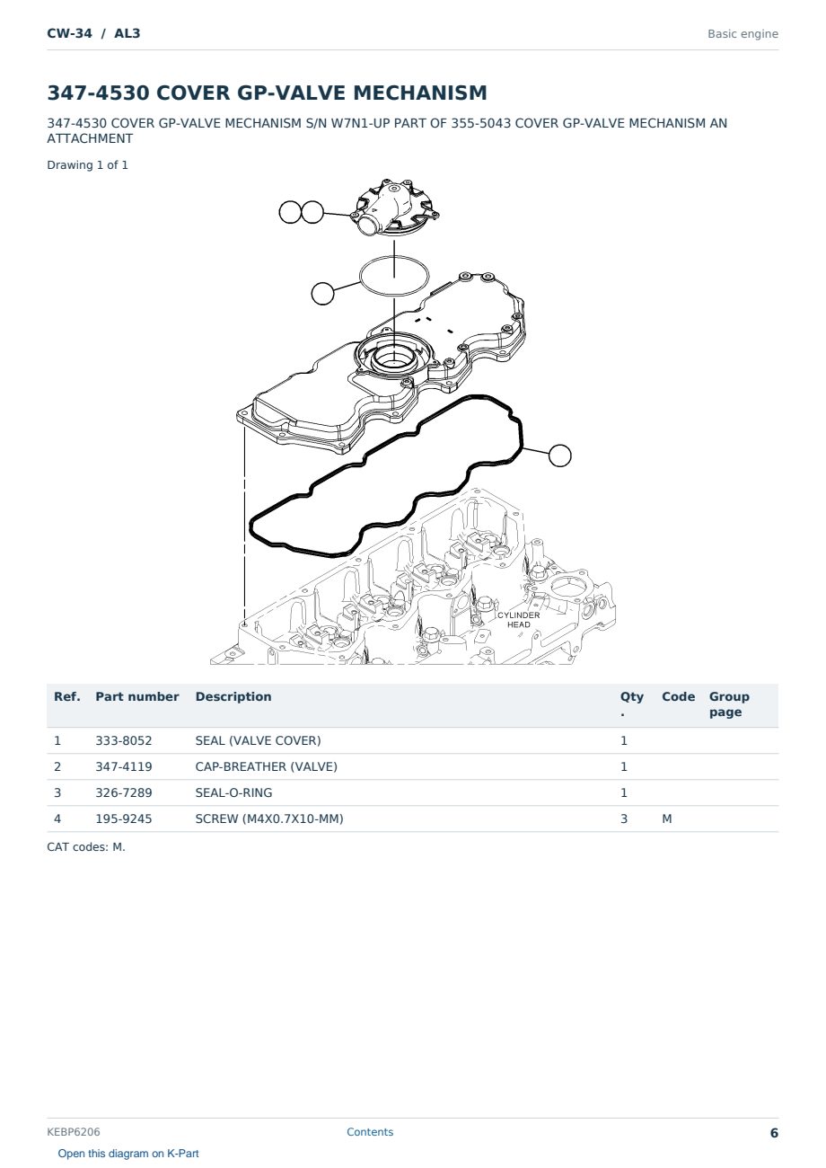 Caterpillar CW-34 S/N AL3 Partsbook KEBP6206 (English) - sample page 6 of 10 Caterpillar CW-34 S/N AL3 Partsbook KEBP6206 (English) - sample page 6 of 10