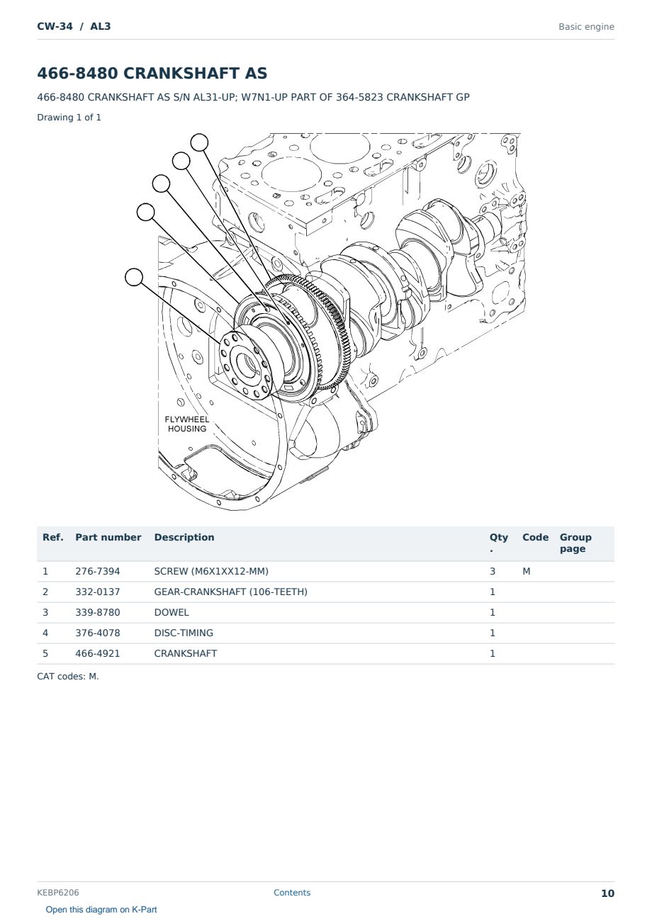 Caterpillar CW-34 S/N AL3 Partsbook KEBP6206 (English) - sample page 10 of 10 Caterpillar CW-34 S/N AL3 Partsbook KEBP6206 (English) - sample page 10 of 10