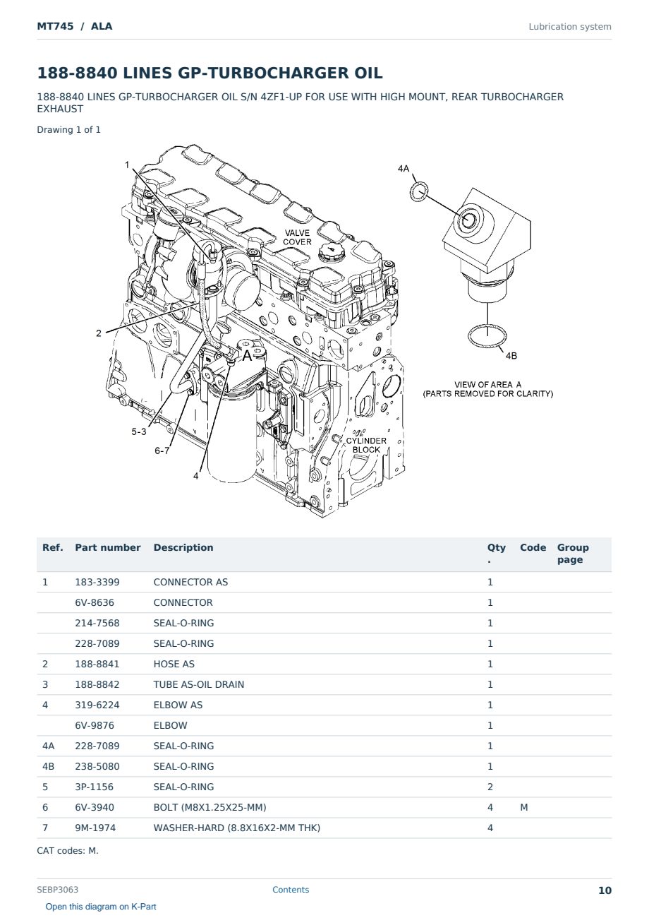 Caterpillar MT745 S/N ALA Partsbook SEBP3063 (English) - sample page 10 of 10 Caterpillar MT745 S/N ALA Partsbook SEBP3063 (English) - sample page 10 of 10