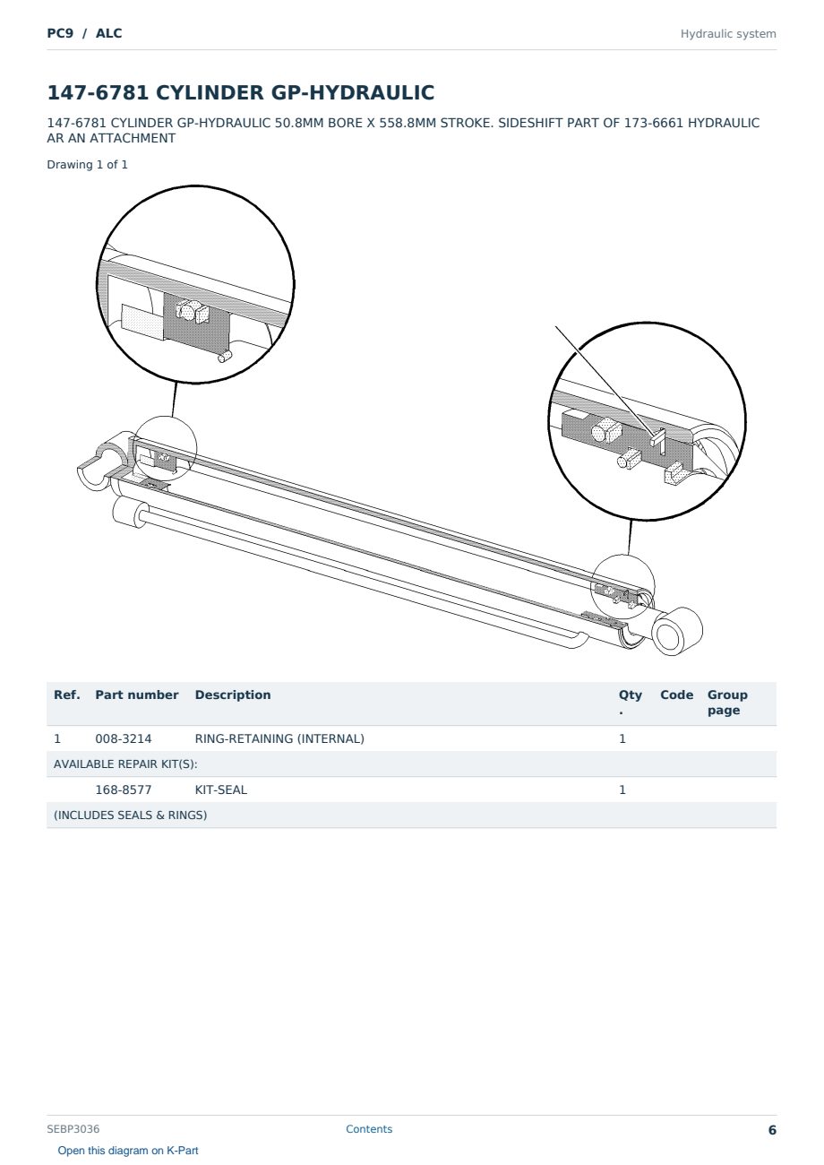 Caterpillar PC9 S/N ALC Partsbook SEBP3036 (English) - sample page 6 of 10 Caterpillar PC9 S/N ALC Partsbook SEBP3036 (English) - sample page 6 of 10