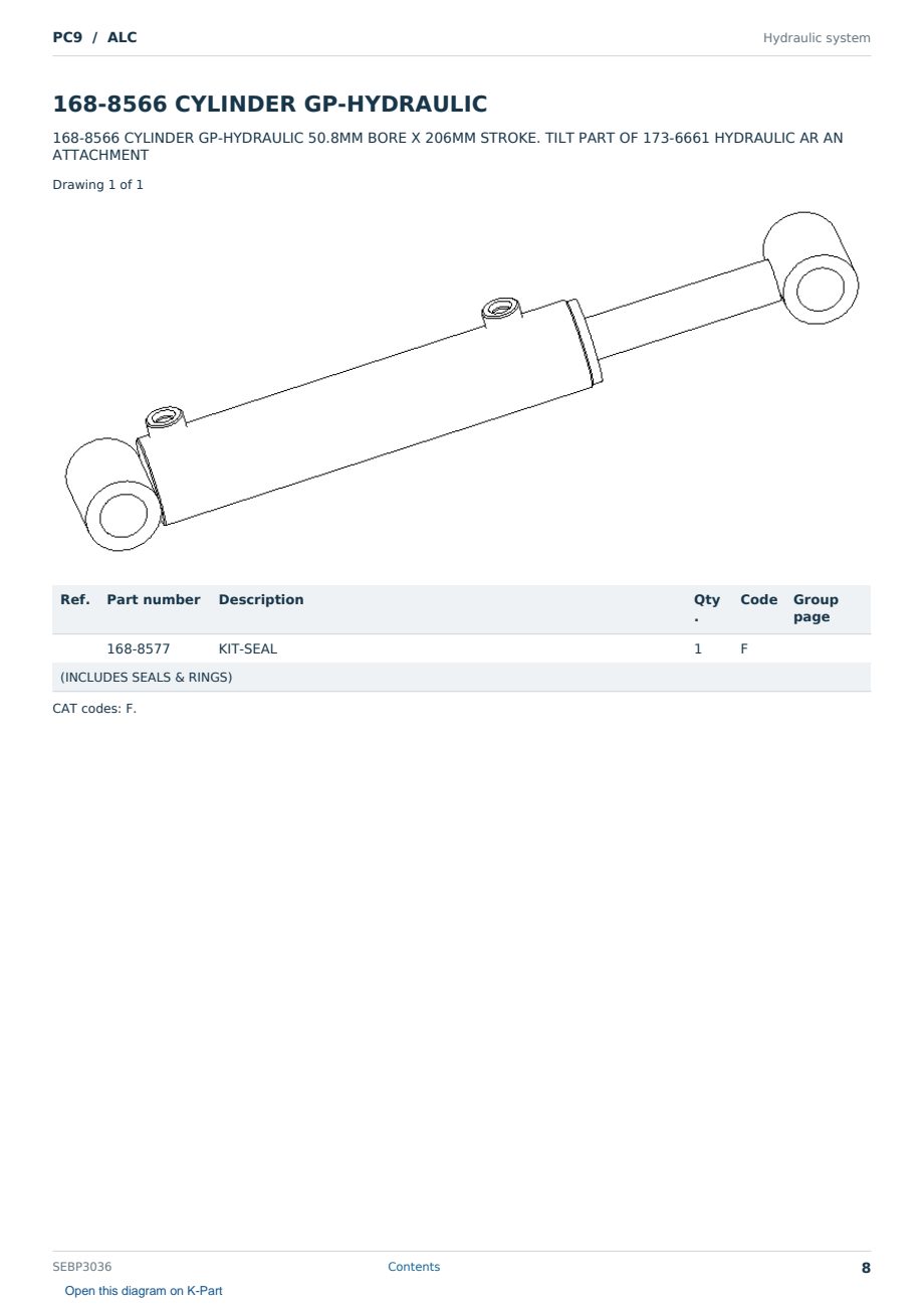 Caterpillar PC9 S/N ALC Partsbook SEBP3036 (English) - sample page 8 of 10 Caterpillar PC9 S/N ALC Partsbook SEBP3036 (English) - sample page 8 of 10