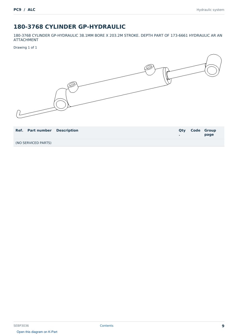 Caterpillar PC9 S/N ALC Partsbook SEBP3036 (English) - sample page 9 of 10 Caterpillar PC9 S/N ALC Partsbook SEBP3036 (English) - sample page 9 of 10