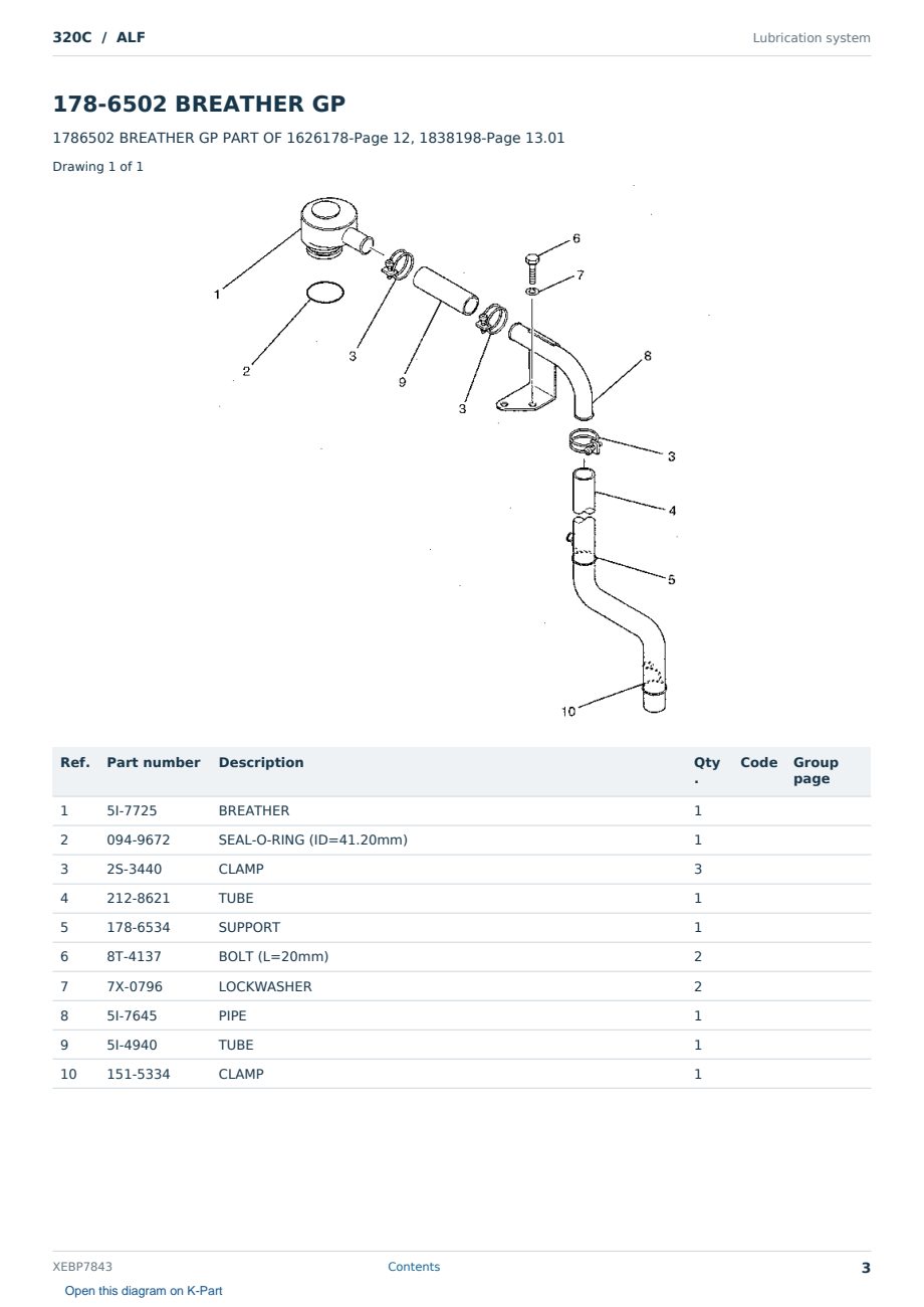 Caterpillar 320C S/N ALF Partsbook XEBP7843 (English) - sample page 3 of 10 Caterpillar 320C S/N ALF Partsbook XEBP7843 (English) - sample page 3 of 10