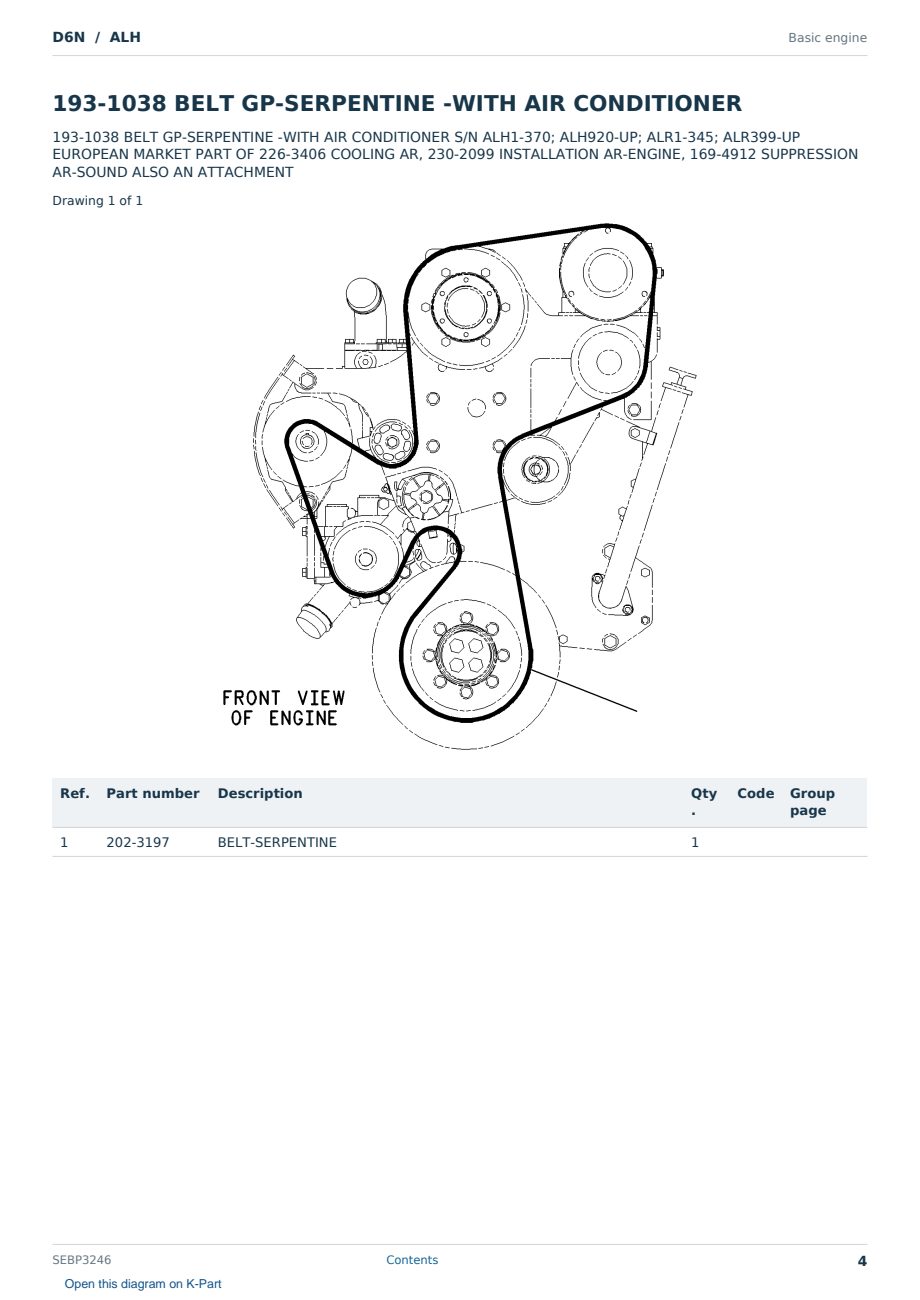 Caterpillar D6N S/N ALH Partsbook SEBP3246 (English) - sample page 4 of 10 Caterpillar D6N S/N ALH Partsbook SEBP3246 (English) - sample page 4 of 10