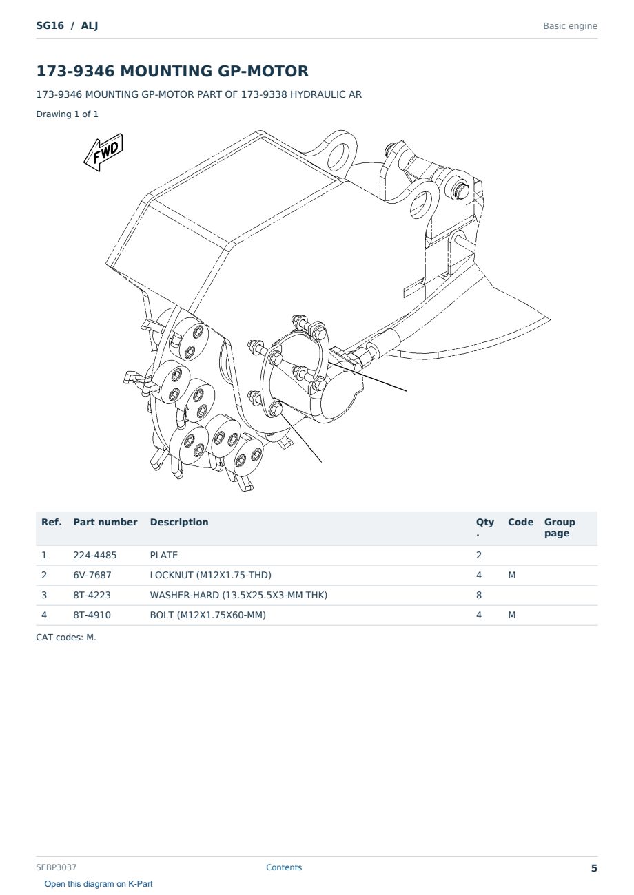 Caterpillar SG16 S/N ALJ Partsbook SEBP3037 (English) - sample page 5 of 10 Caterpillar SG16 S/N ALJ Partsbook SEBP3037 (English) - sample page 5 of 10