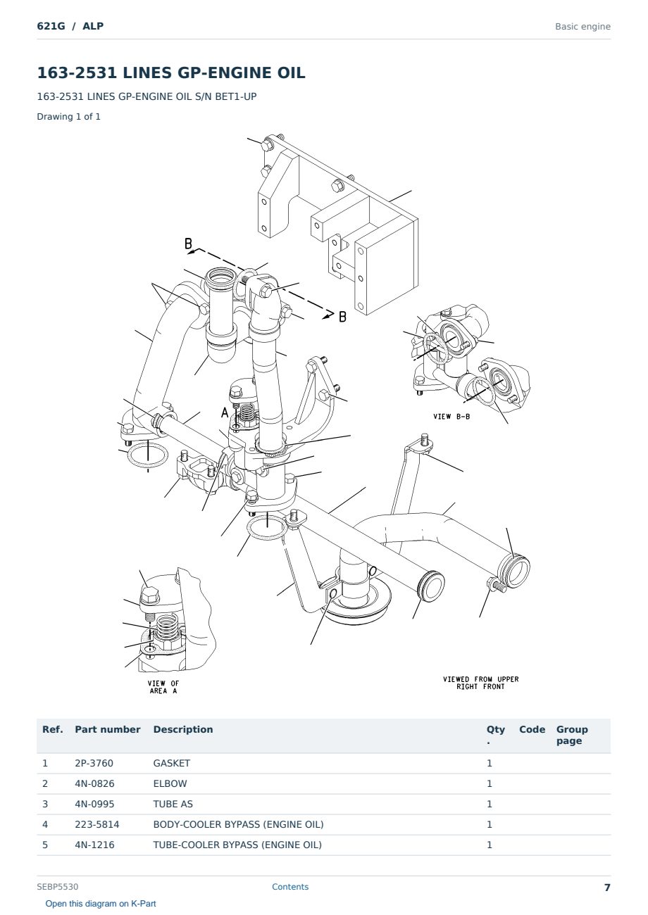 Caterpillar 621G S/N ALP Partsbook SEBP5530 (English) - sample page 7 of 10 Caterpillar 621G S/N ALP Partsbook SEBP5530 (English) - sample page 7 of 10