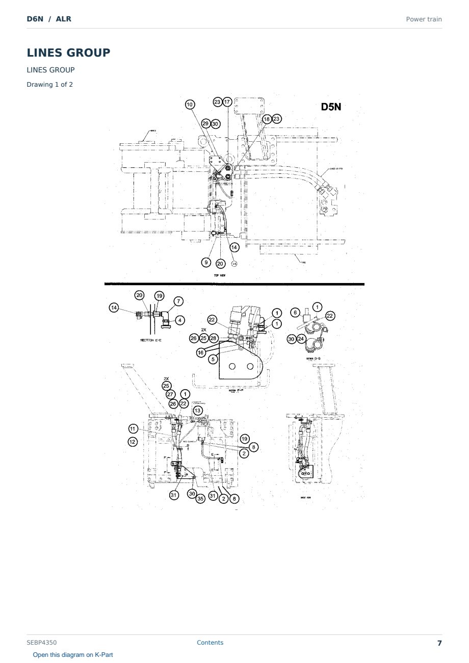 Caterpillar D6N S/N ALR Partsbook SEBP4350 (English) - sample page 7 of 10 Caterpillar D6N S/N ALR Partsbook SEBP4350 (English) - sample page 7 of 10
