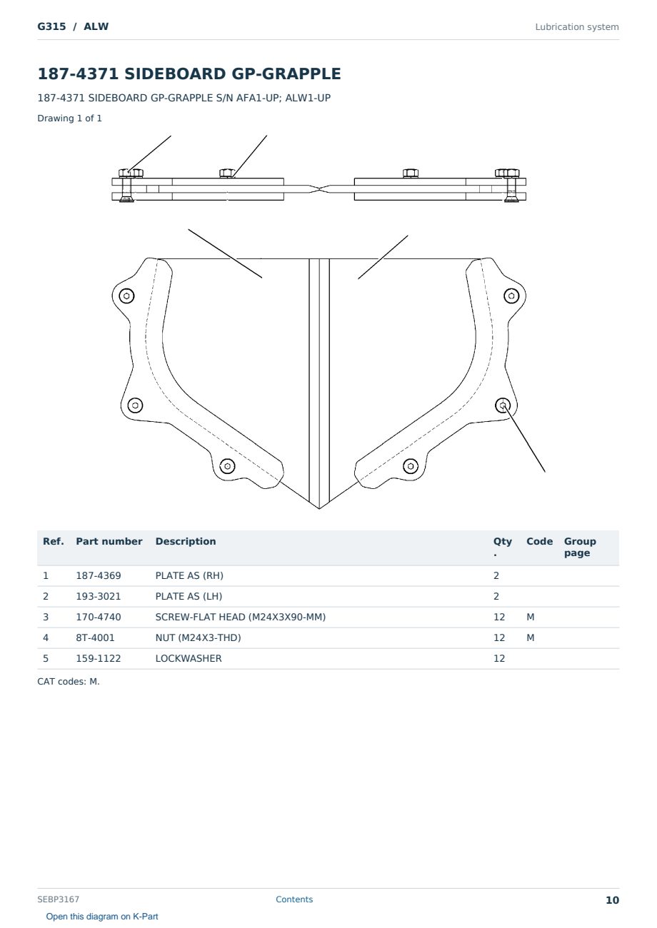Caterpillar G315 S/N ALW Partsbook SEBP3167 (English) - sample page 10 of 10 Caterpillar G315 S/N ALW Partsbook SEBP3167 (English) - sample page 10 of 10