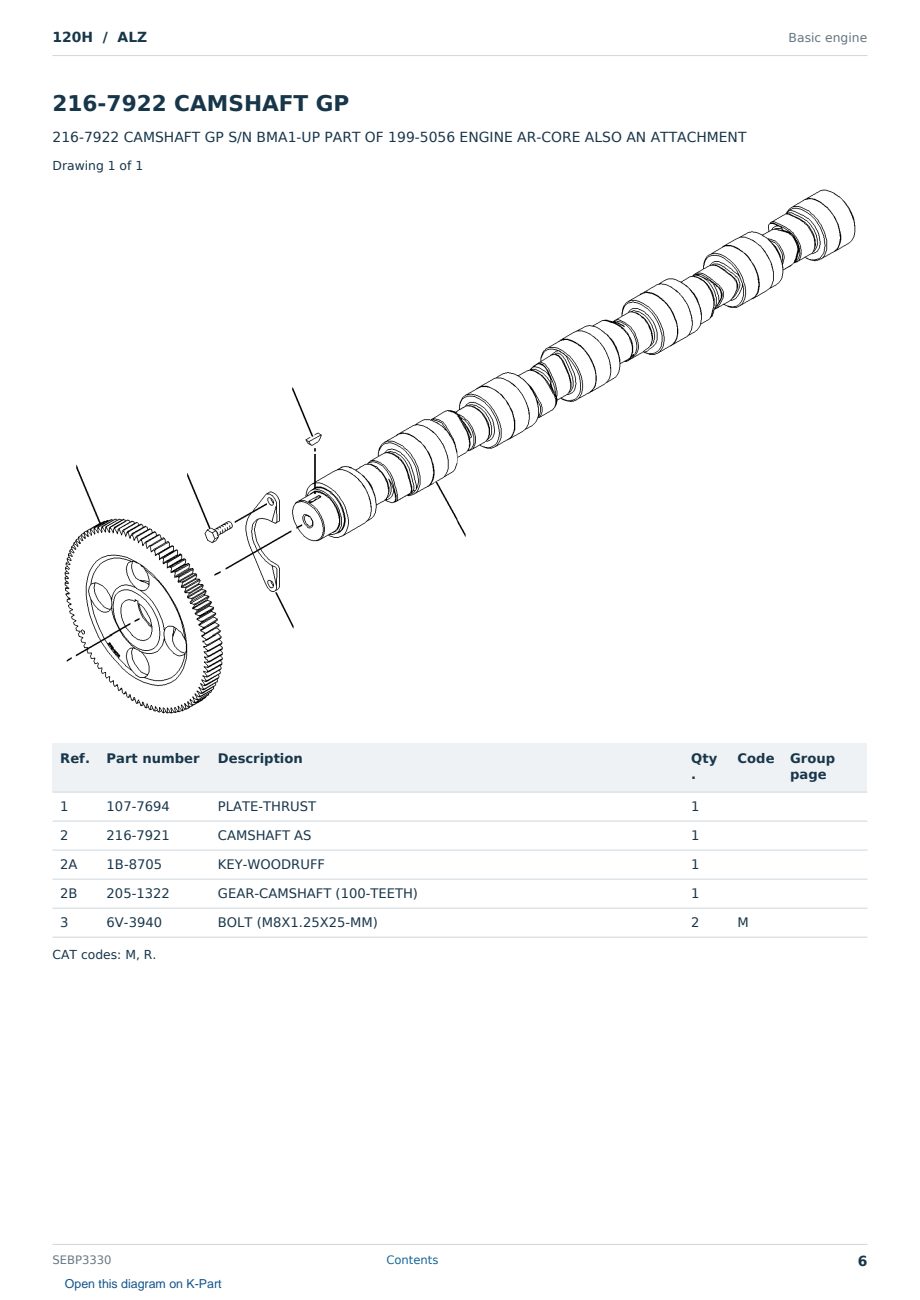 Caterpillar 120H S/N ALZ Partsbook SEBP3330 (English) - sample page 6 of 10 Caterpillar 120H S/N ALZ Partsbook SEBP3330 (English) - sample page 6 of 10