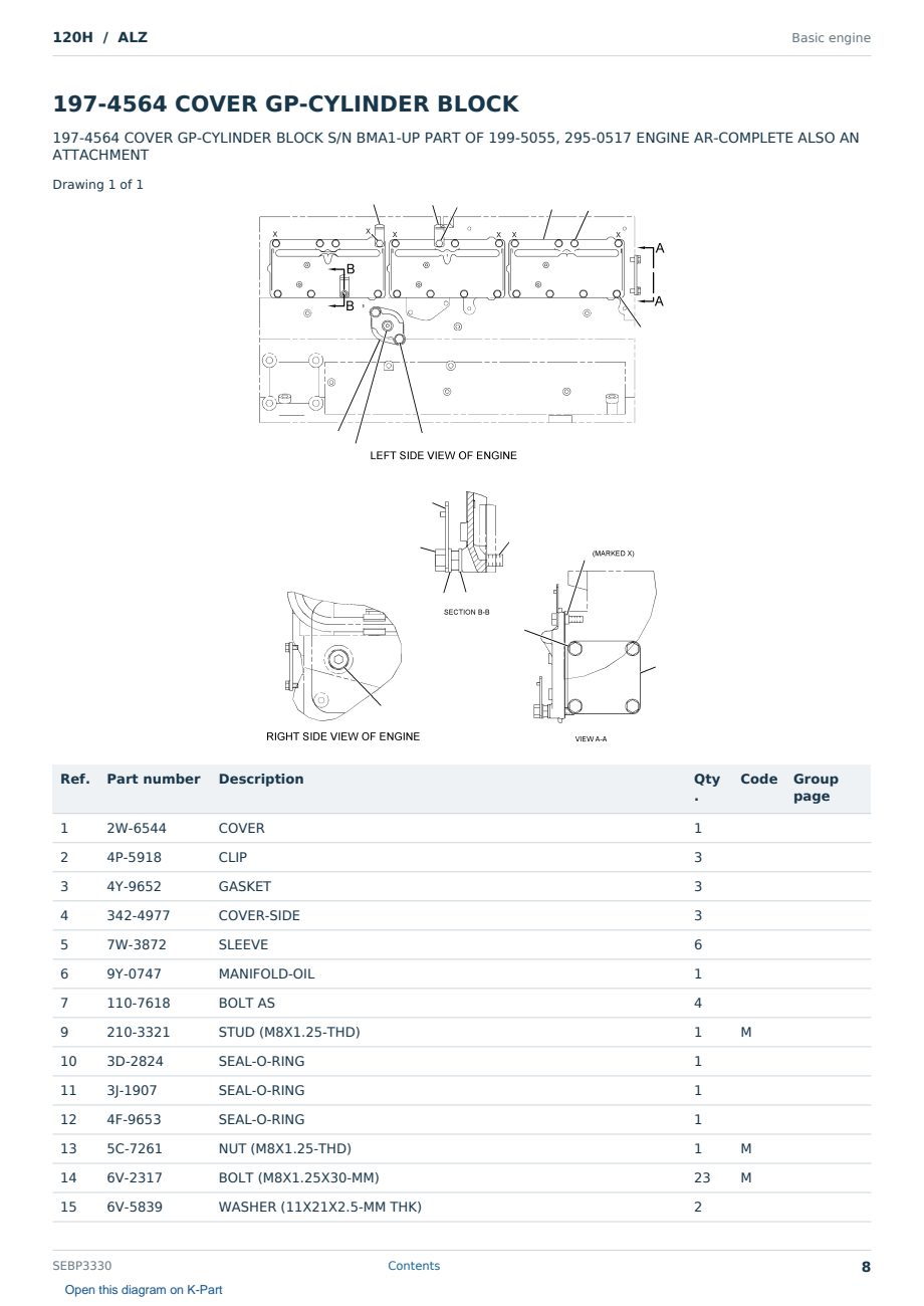 Caterpillar 120H S/N ALZ Partsbook SEBP3330 (English) - sample page 8 of 10 Caterpillar 120H S/N ALZ Partsbook SEBP3330 (English) - sample page 8 of 10