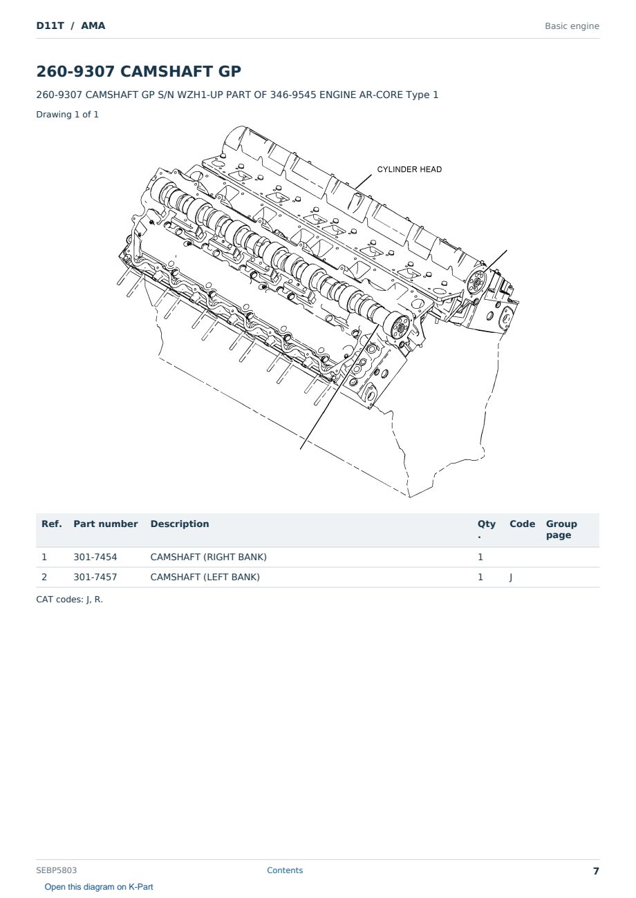 Caterpillar D11T S/N AMA Partsbook SEBP5803 (English) - sample page 7 of 10 Caterpillar D11T S/N AMA Partsbook SEBP5803 (English) - sample page 7 of 10