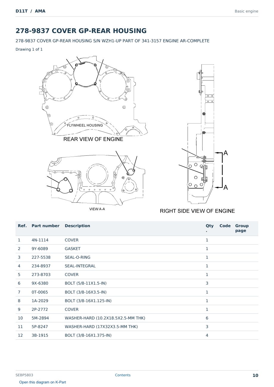 Caterpillar D11T S/N AMA Partsbook SEBP5803 (English) - sample page 10 of 10 Caterpillar D11T S/N AMA Partsbook SEBP5803 (English) - sample page 10 of 10