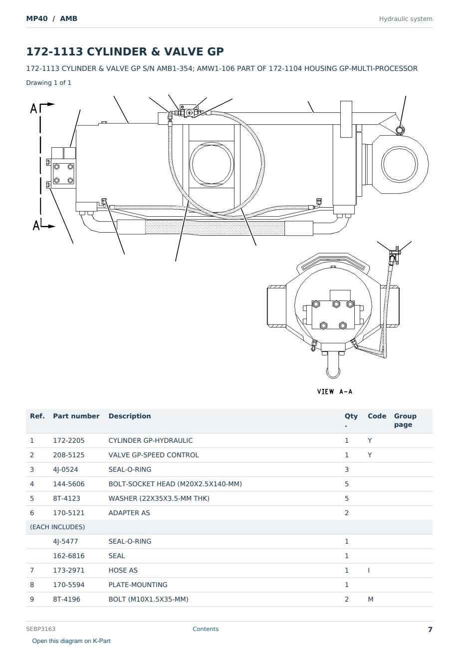 Caterpillar MP40 S/N AMB Partsbook SEBP3163 (English) - sample page 7 of 10 Caterpillar MP40 S/N AMB Partsbook SEBP3163 (English) - sample page 7 of 10