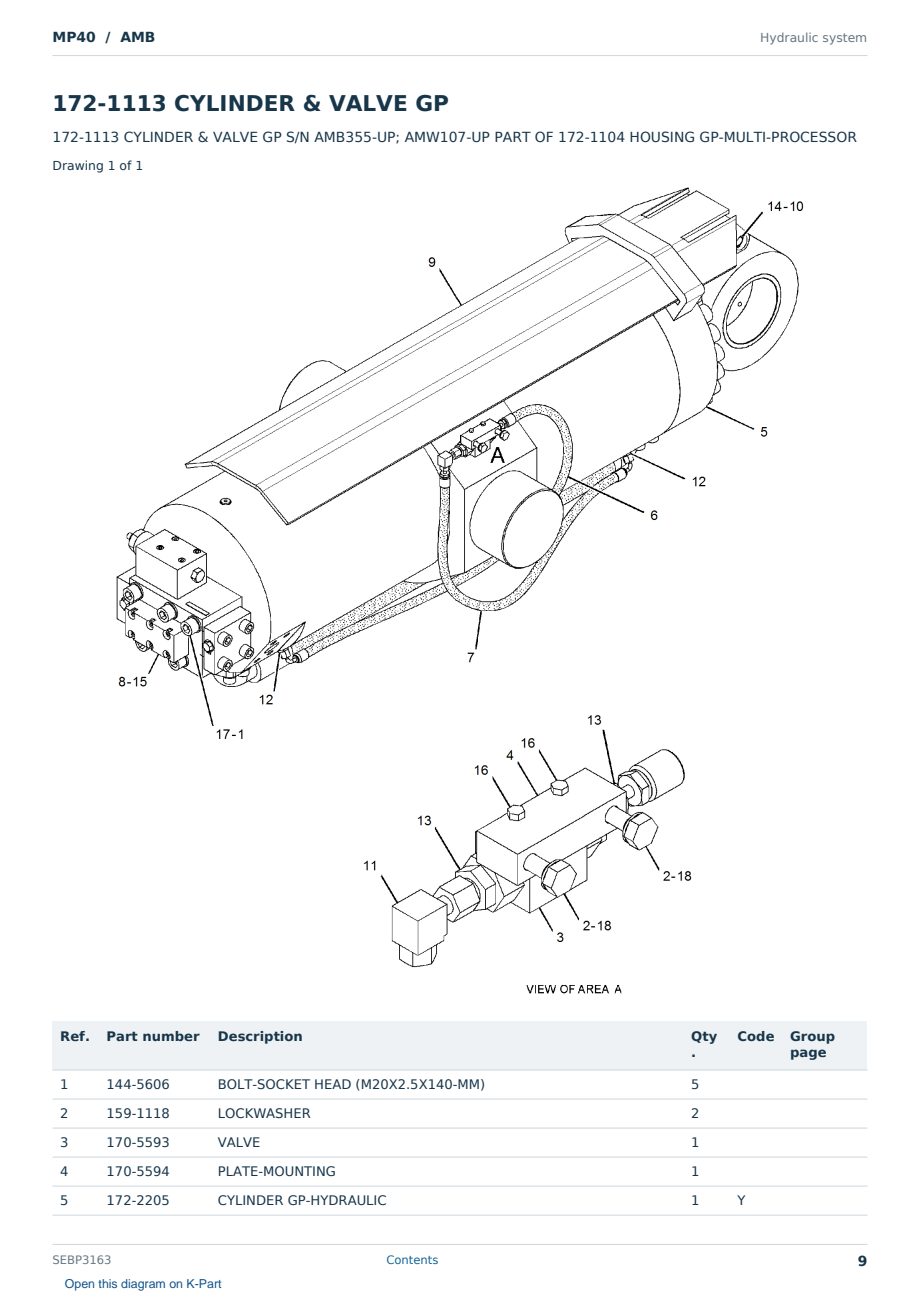 Caterpillar MP40 S/N AMB Partsbook SEBP3163 (English) - sample page 9 of 10 Caterpillar MP40 S/N AMB Partsbook SEBP3163 (English) - sample page 9 of 10
