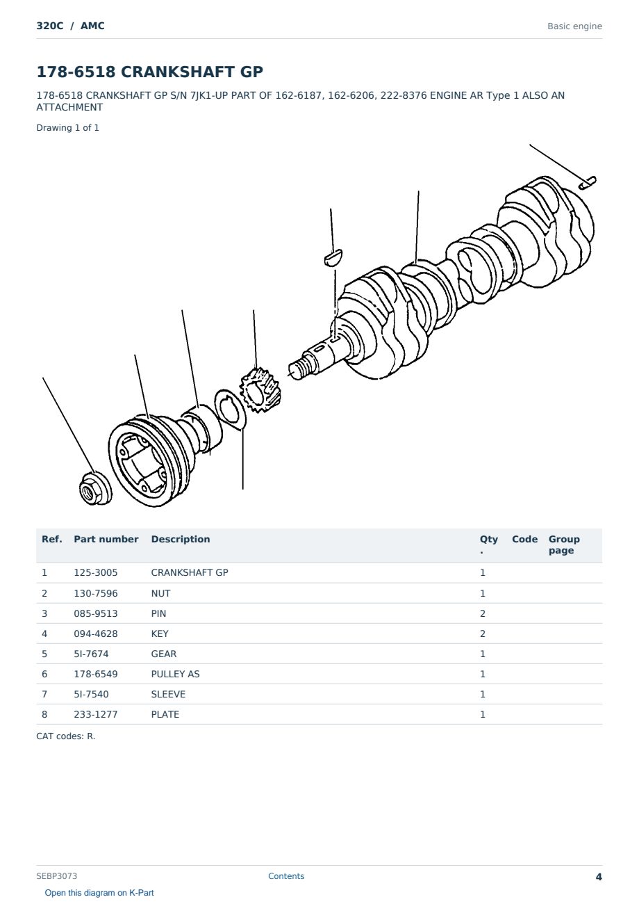 Caterpillar 320C S/N AMC Partsbook SEBP3073 (English) - sample page 4 of 10 Caterpillar 320C S/N AMC Partsbook SEBP3073 (English) - sample page 4 of 10