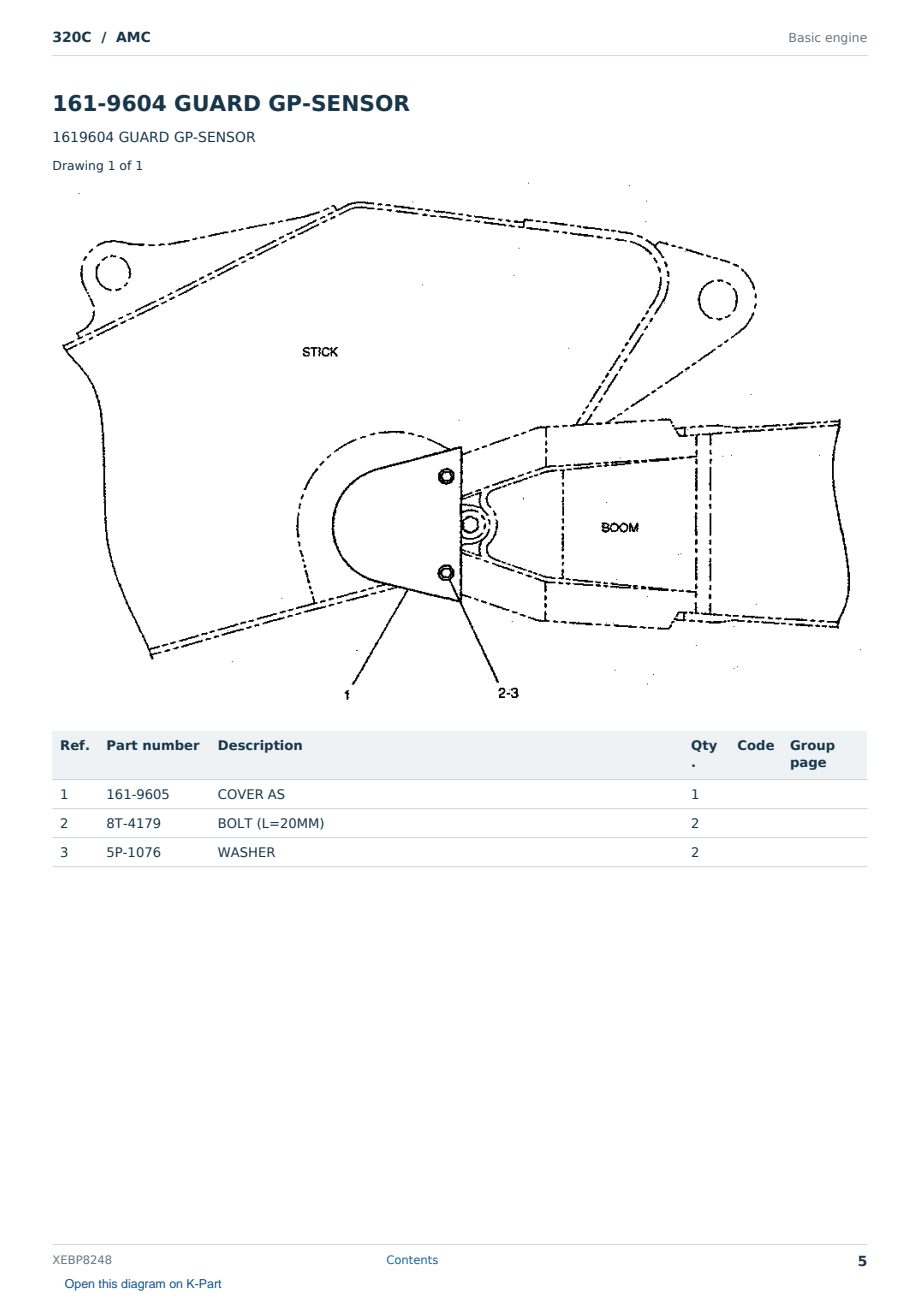Caterpillar 320C S/N AMC Partsbook XEBP8248 (English) - sample page 5 of 10 Caterpillar 320C S/N AMC Partsbook XEBP8248 (English) - sample page 5 of 10