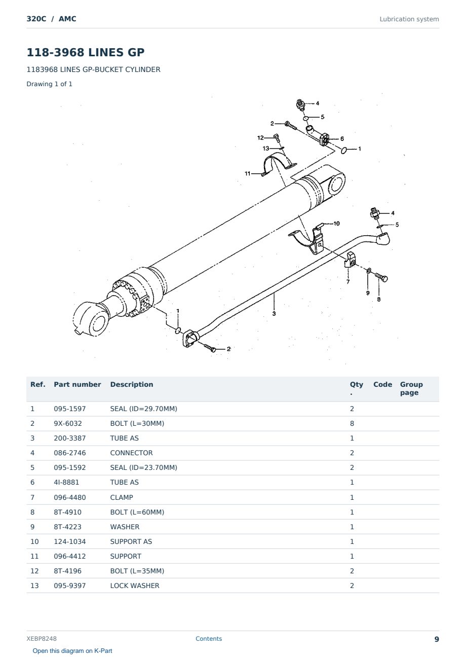 Caterpillar 320C S/N AMC Partsbook XEBP8248 (English) - sample page 9 of 10 Caterpillar 320C S/N AMC Partsbook XEBP8248 (English) - sample page 9 of 10