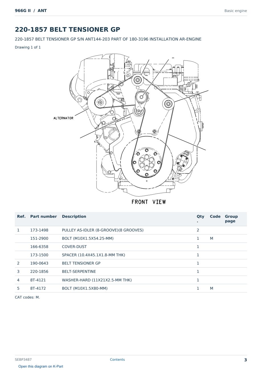 Caterpillar 966G II S/N ANT Partsbook SEBP3487 (English) - sample page 3 of 10 Caterpillar 966G II S/N ANT Partsbook SEBP3487 (English) - sample page 3 of 10