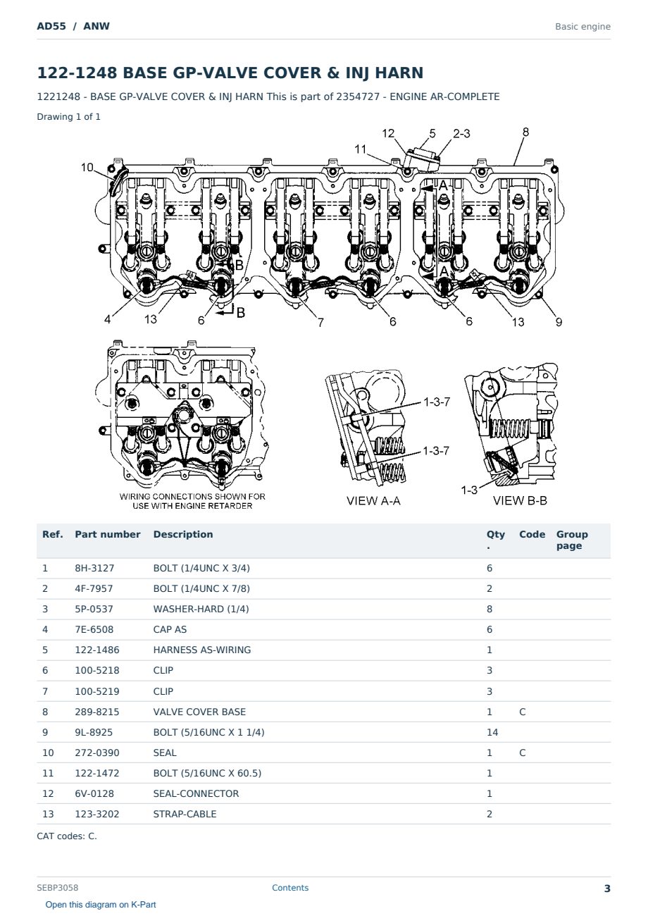 Caterpillar AD55 S/N ANW Partsbook SEBP3058 (English) - sample page 3 of 10 Caterpillar AD55 S/N ANW Partsbook SEBP3058 (English) - sample page 3 of 10