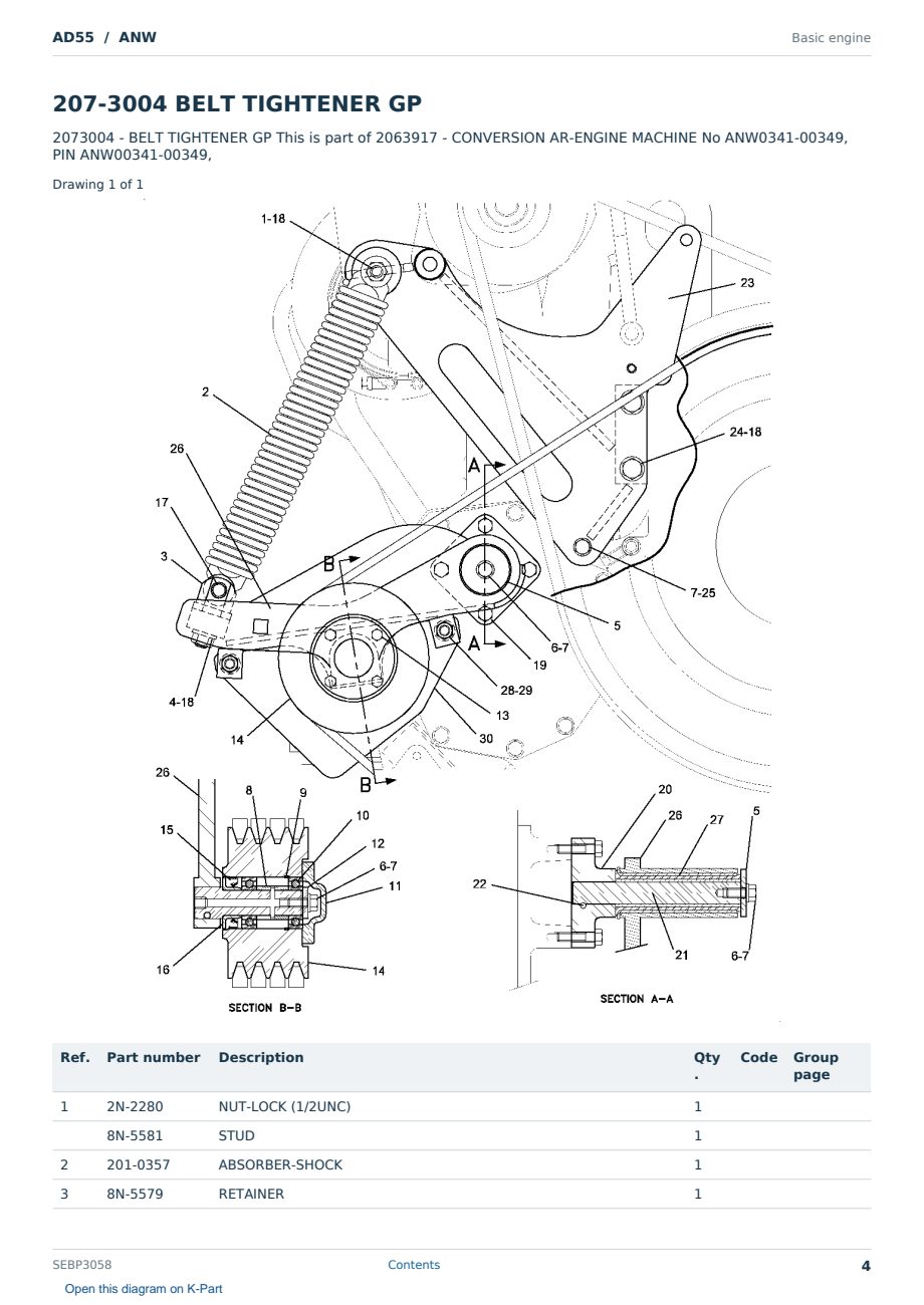 Caterpillar AD55 S/N ANW Partsbook SEBP3058 (English) - sample page 4 of 10 Caterpillar AD55 S/N ANW Partsbook SEBP3058 (English) - sample page 4 of 10