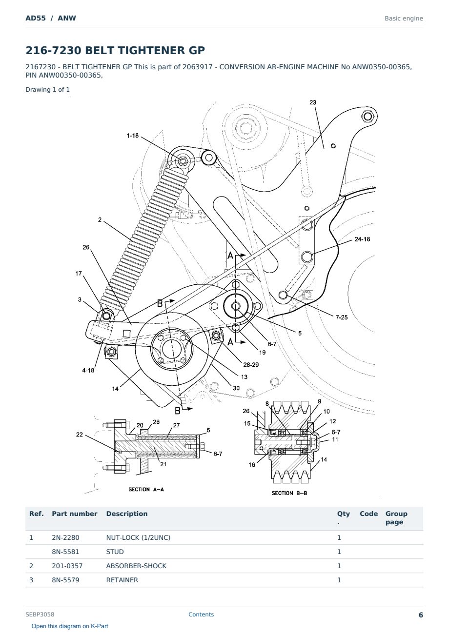 Caterpillar AD55 S/N ANW Partsbook SEBP3058 (English) - sample page 6 of 10 Caterpillar AD55 S/N ANW Partsbook SEBP3058 (English) - sample page 6 of 10