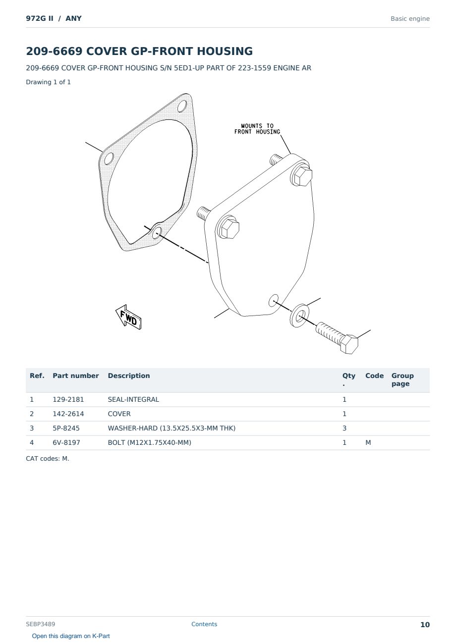 Caterpillar 972G II S/N ANY Partsbook SEBP3489 (English) - sample page 10 of 10 Caterpillar 972G II S/N ANY Partsbook SEBP3489 (English) - sample page 10 of 10