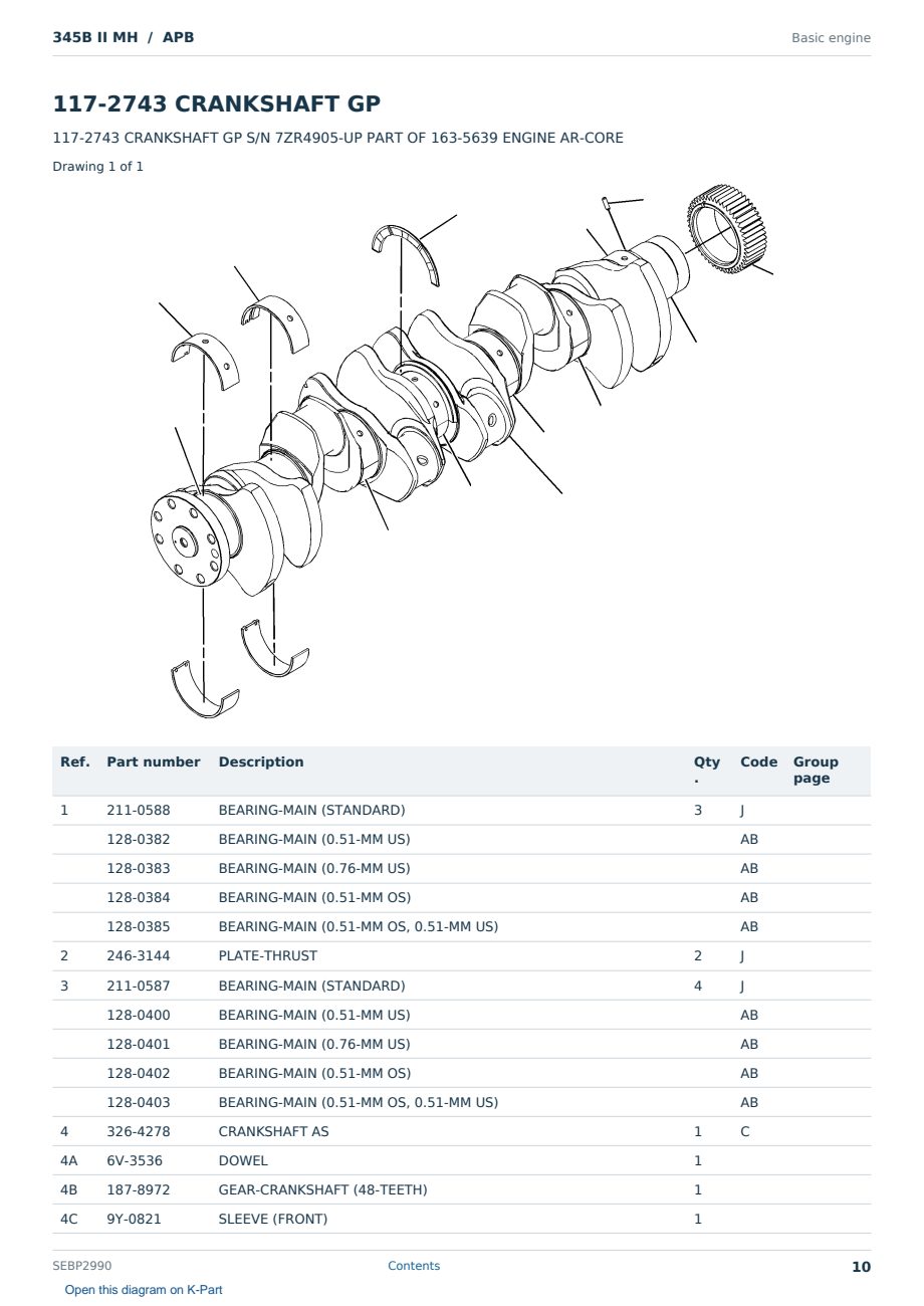 Caterpillar 345B II MH S/N APB Partsbook SEBP2990 (English) - sample page 10 of 10 Caterpillar 345B II MH S/N APB Partsbook SEBP2990 (English) - sample page 10 of 10