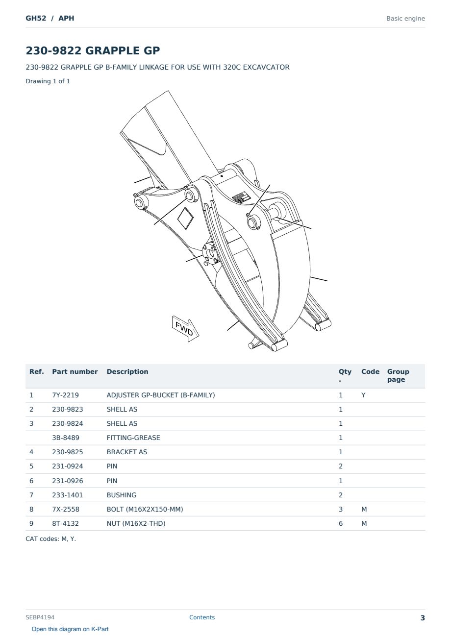 Caterpillar GH52 S/N APH Partsbook SEBP4194 (English) - sample page 3 of 3 Caterpillar GH52 S/N APH Partsbook SEBP4194 (English) - sample page 3 of 3