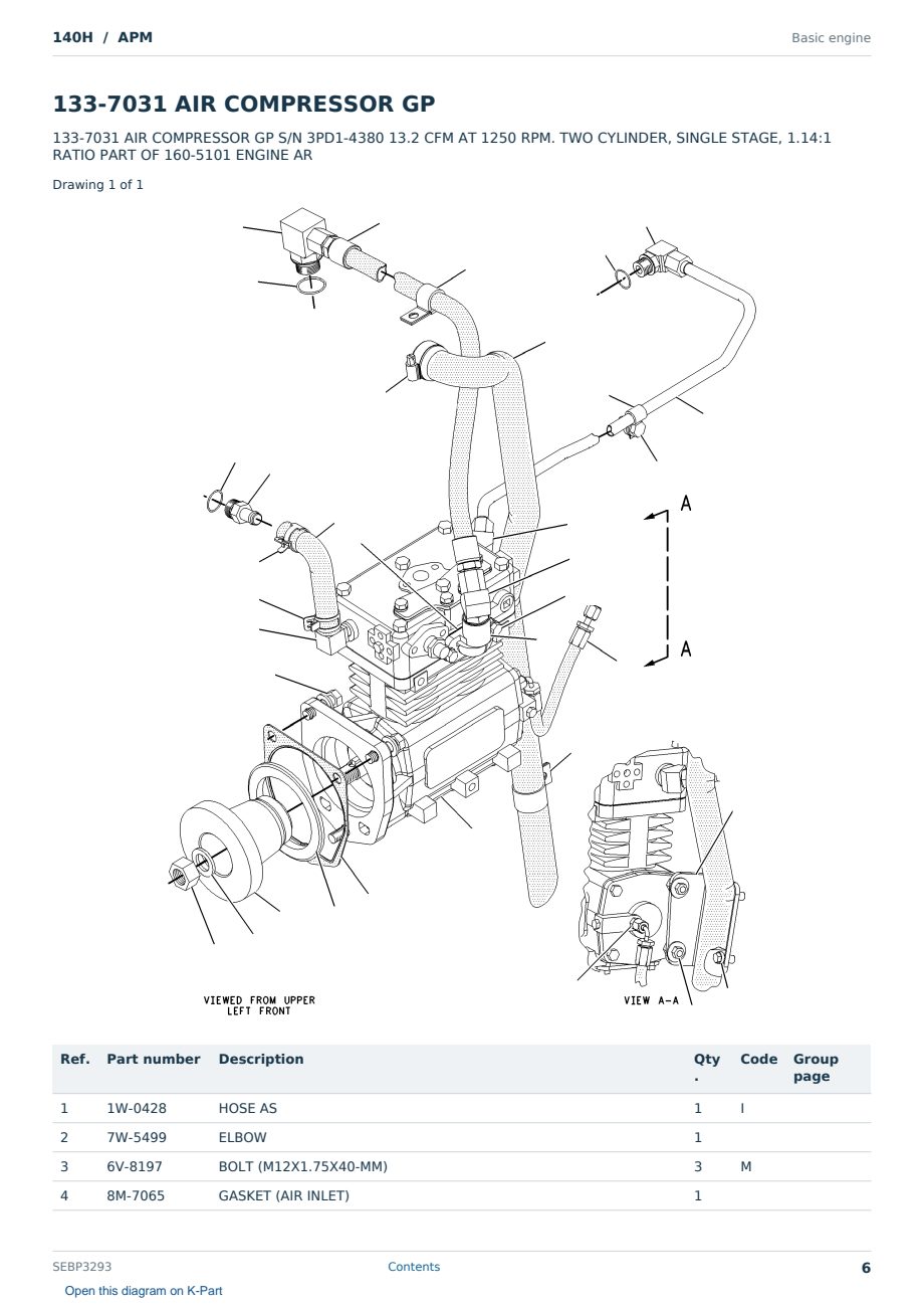 Caterpillar 140H S/N APM Partsbook SEBP3293 (English) - sample page 6 of 10 Caterpillar 140H S/N APM Partsbook SEBP3293 (English) - sample page 6 of 10
