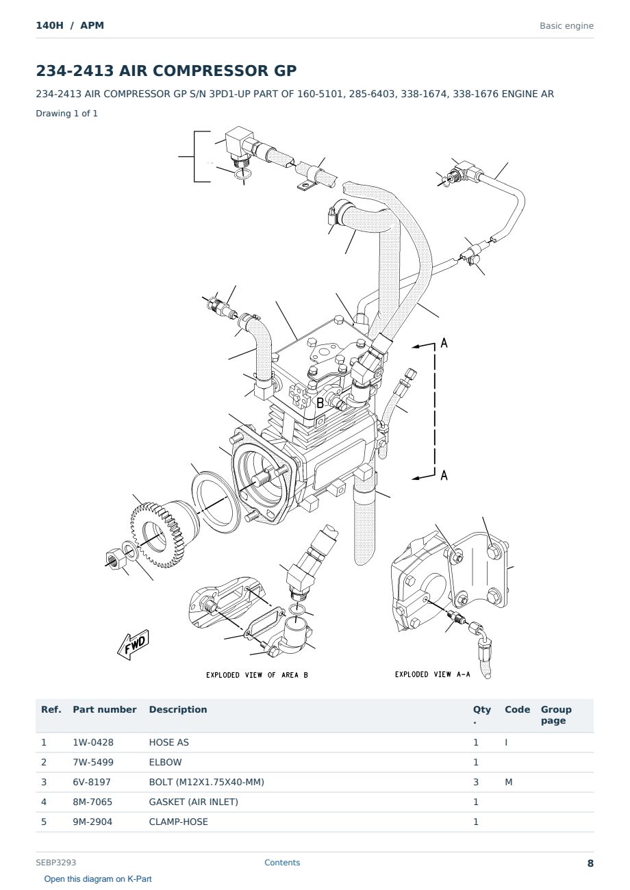 Caterpillar 140H S/N APM Partsbook SEBP3293 (English) - sample page 8 of 10 Caterpillar 140H S/N APM Partsbook SEBP3293 (English) - sample page 8 of 10