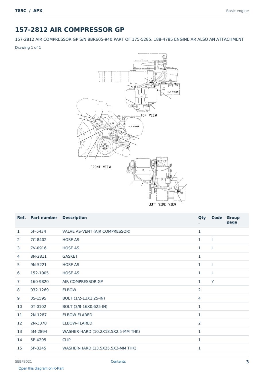 Caterpillar 785C S/N APX Partsbook SEBP3021 (English) - sample page 3 of 10 Caterpillar 785C S/N APX Partsbook SEBP3021 (English) - sample page 3 of 10