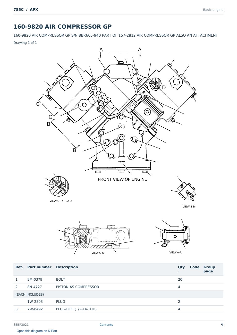 Caterpillar 785C S/N APX Partsbook SEBP3021 (English) - sample page 5 of 10 Caterpillar 785C S/N APX Partsbook SEBP3021 (English) - sample page 5 of 10