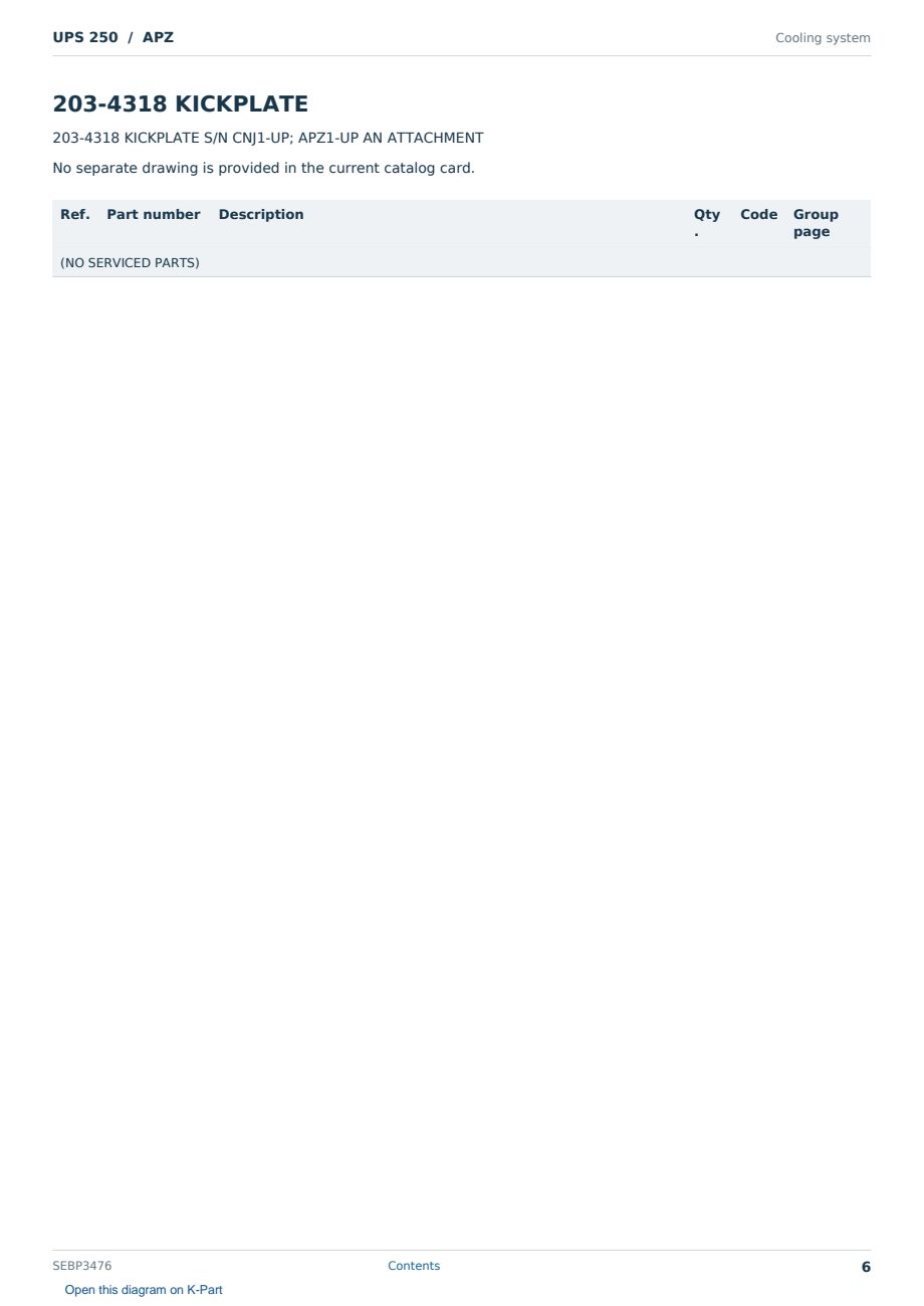 Caterpillar UPS 250 S/N APZ Partsbook SEBP3476 (English) - sample page 6 of 10 Caterpillar UPS 250 S/N APZ Partsbook SEBP3476 (English) - sample page 6 of 10