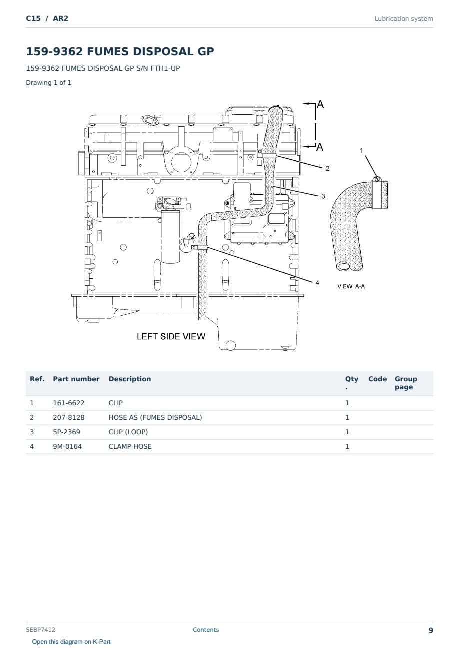 Caterpillar C15 S/N AR2 Partsbook SEBP7412 (English) - sample page 9 of 10 Caterpillar C15 S/N AR2 Partsbook SEBP7412 (English) - sample page 9 of 10