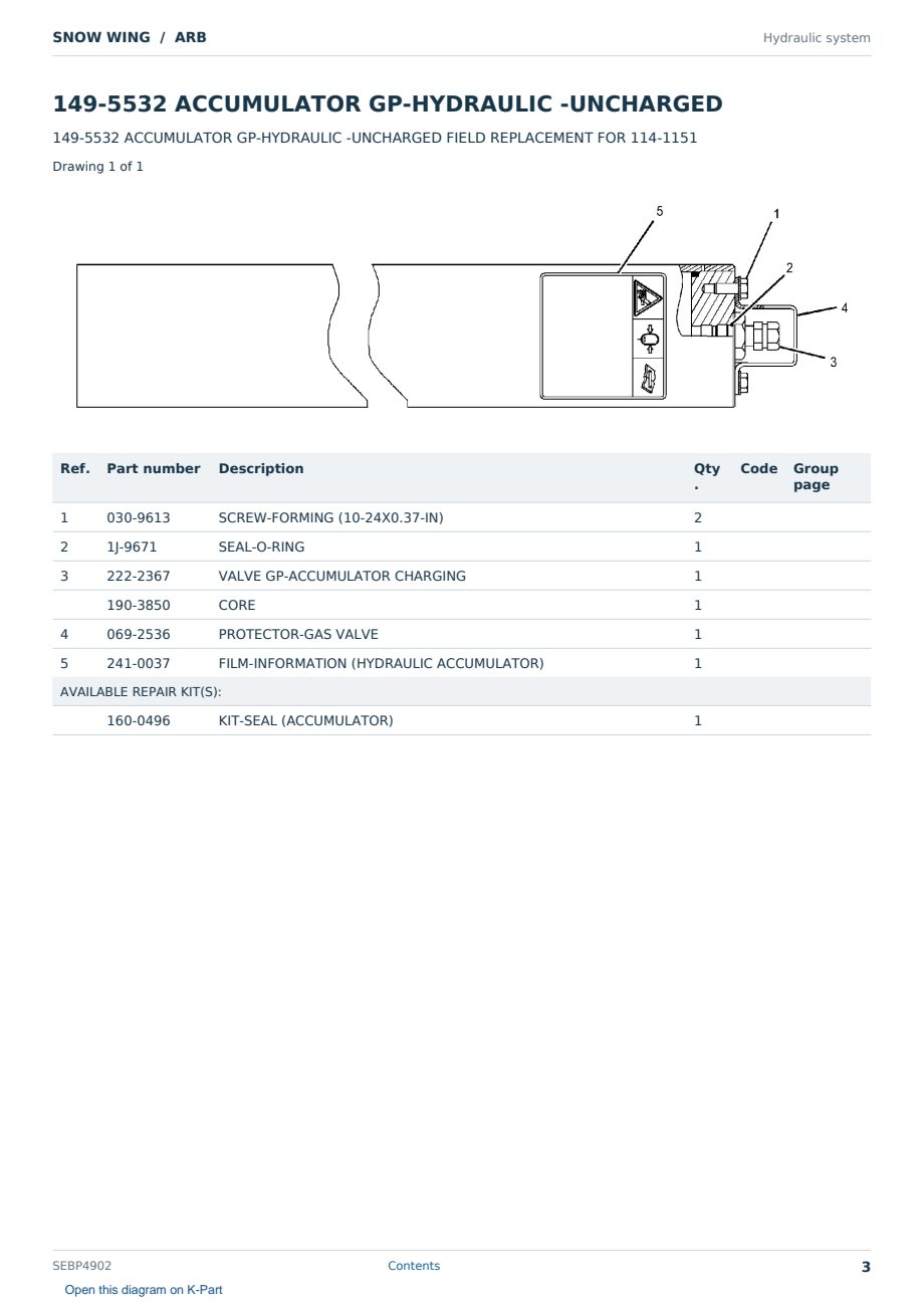 Caterpillar SNOW WING S/N ARB Partsbook SEBP4902 (English) - sample page 3 of 10 Caterpillar SNOW WING S/N ARB Partsbook SEBP4902 (English) - sample page 3 of 10