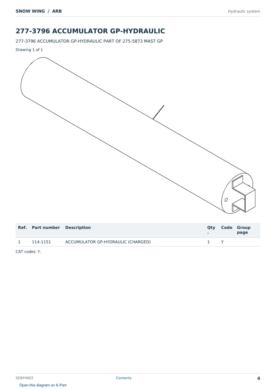 Caterpillar SNOW WING S/N ARB Partsbook SEBP4902 (English) - sample page 4 of 10 Caterpillar SNOW WING S/N ARB Partsbook SEBP4902 (English) - sample page 4 of 10