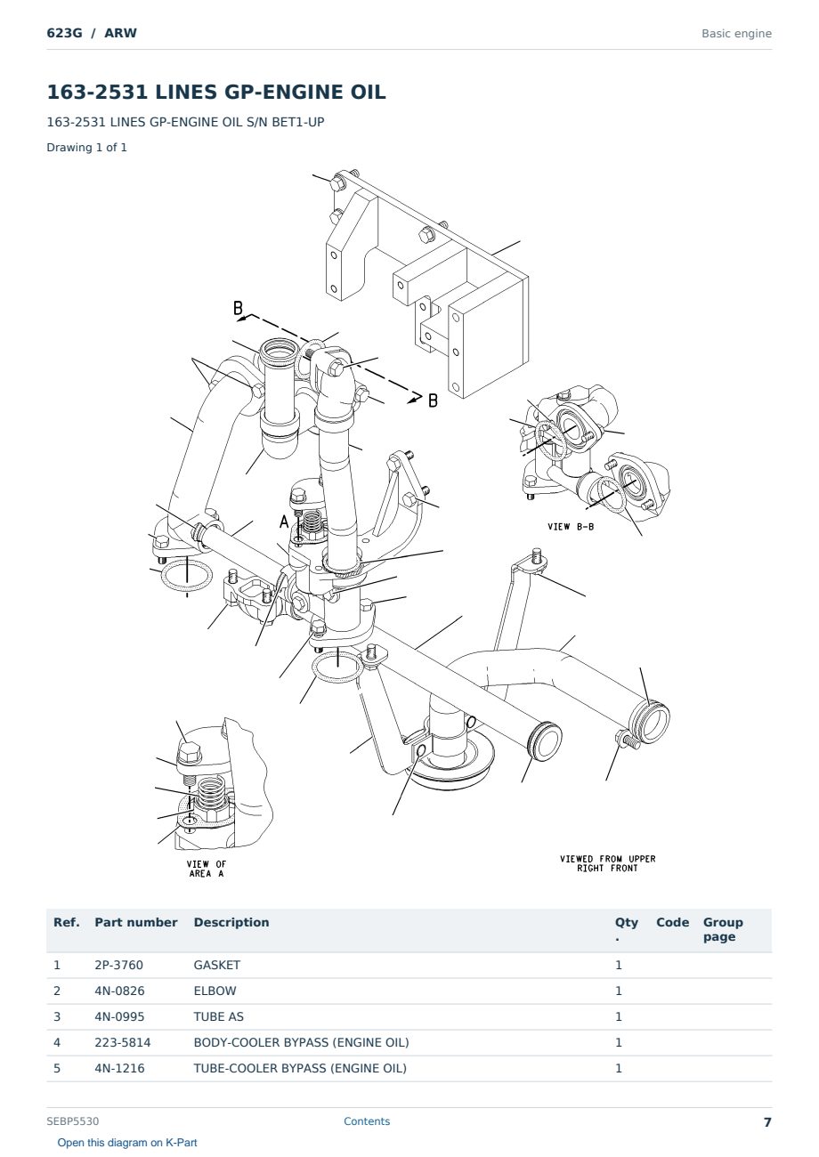 Caterpillar 623G S/N ARW Partsbook SEBP5530 (English) - sample page 7 of 10 Caterpillar 623G S/N ARW Partsbook SEBP5530 (English) - sample page 7 of 10