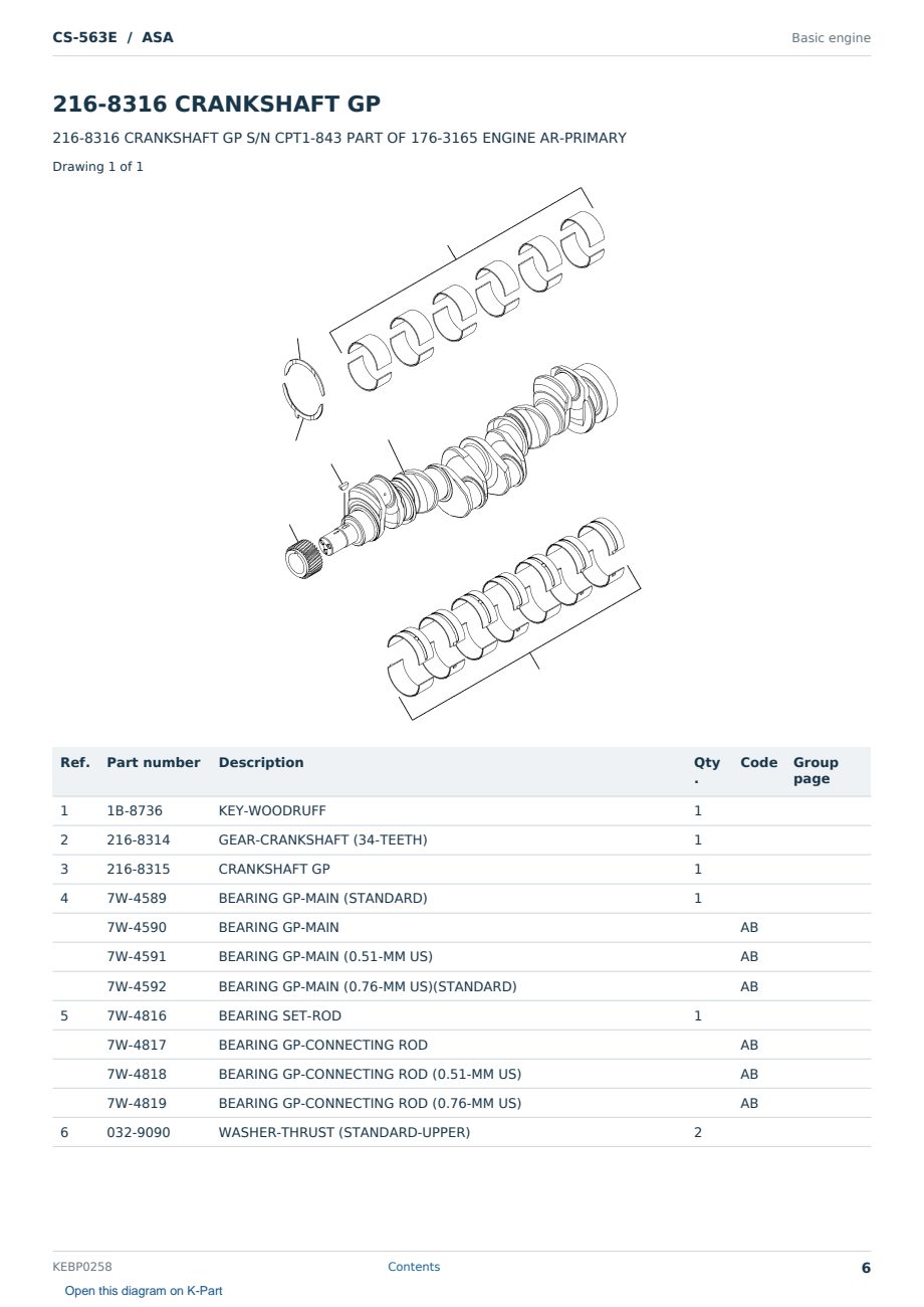 Caterpillar CS-563E S/N ASA Partsbook KEBP0258 (English) - sample page 6 of 10 Caterpillar CS-563E S/N ASA Partsbook KEBP0258 (English) - sample page 6 of 10