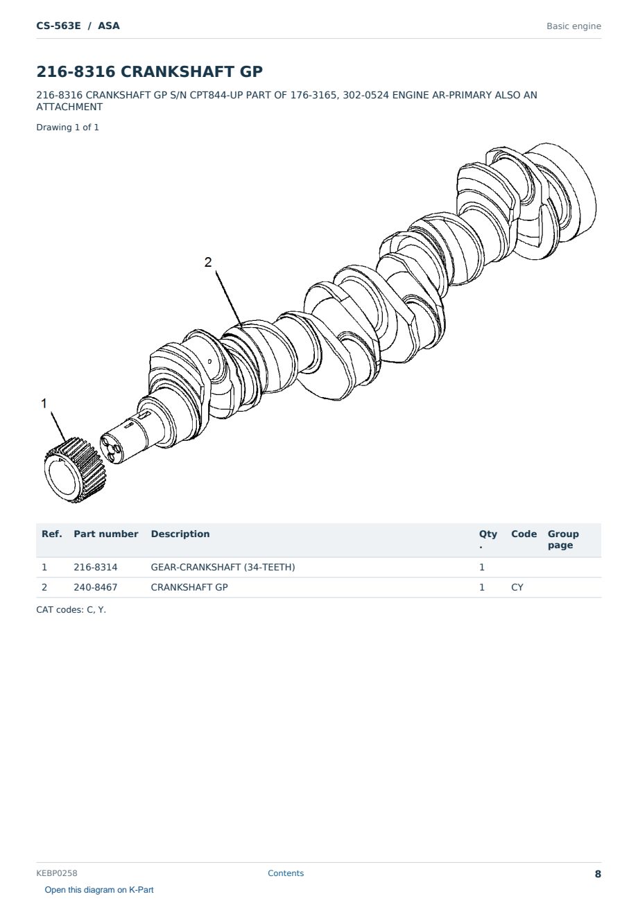 Caterpillar CS-563E S/N ASA Partsbook KEBP0258 (English) - sample page 8 of 10 Caterpillar CS-563E S/N ASA Partsbook KEBP0258 (English) - sample page 8 of 10
