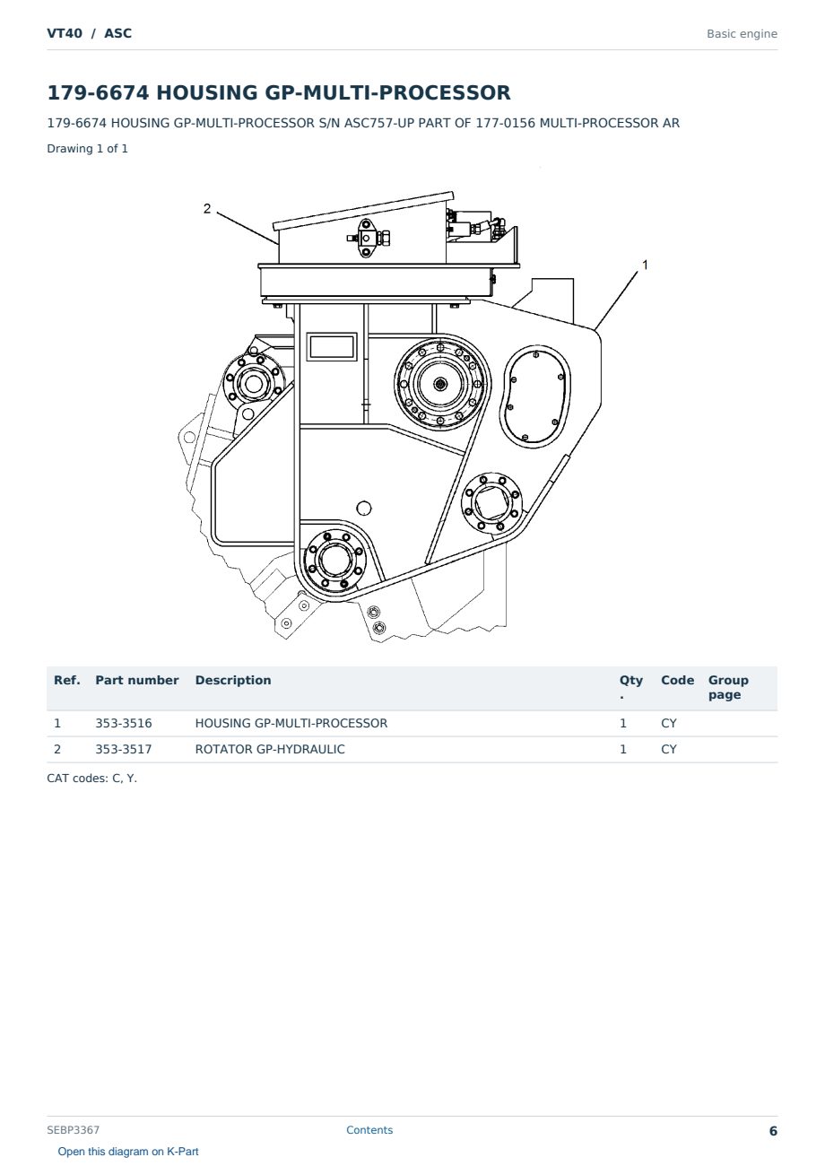 Caterpillar VT40 S/N ASC Partsbook SEBP3367 (English) - sample page 6 of 10 Caterpillar VT40 S/N ASC Partsbook SEBP3367 (English) - sample page 6 of 10