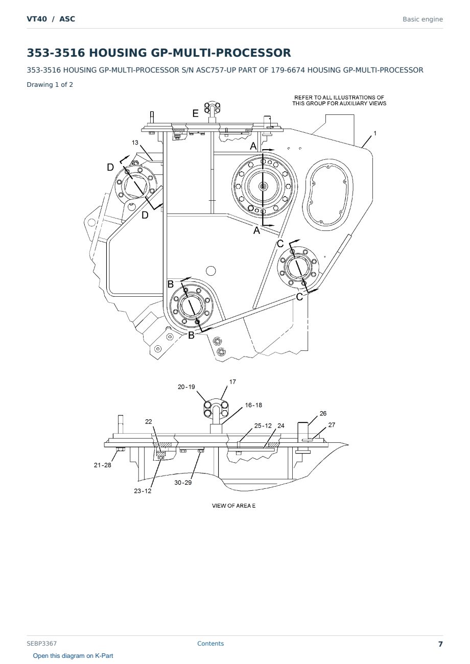 Caterpillar VT40 S/N ASC Partsbook SEBP3367 (English) - sample page 7 of 10 Caterpillar VT40 S/N ASC Partsbook SEBP3367 (English) - sample page 7 of 10