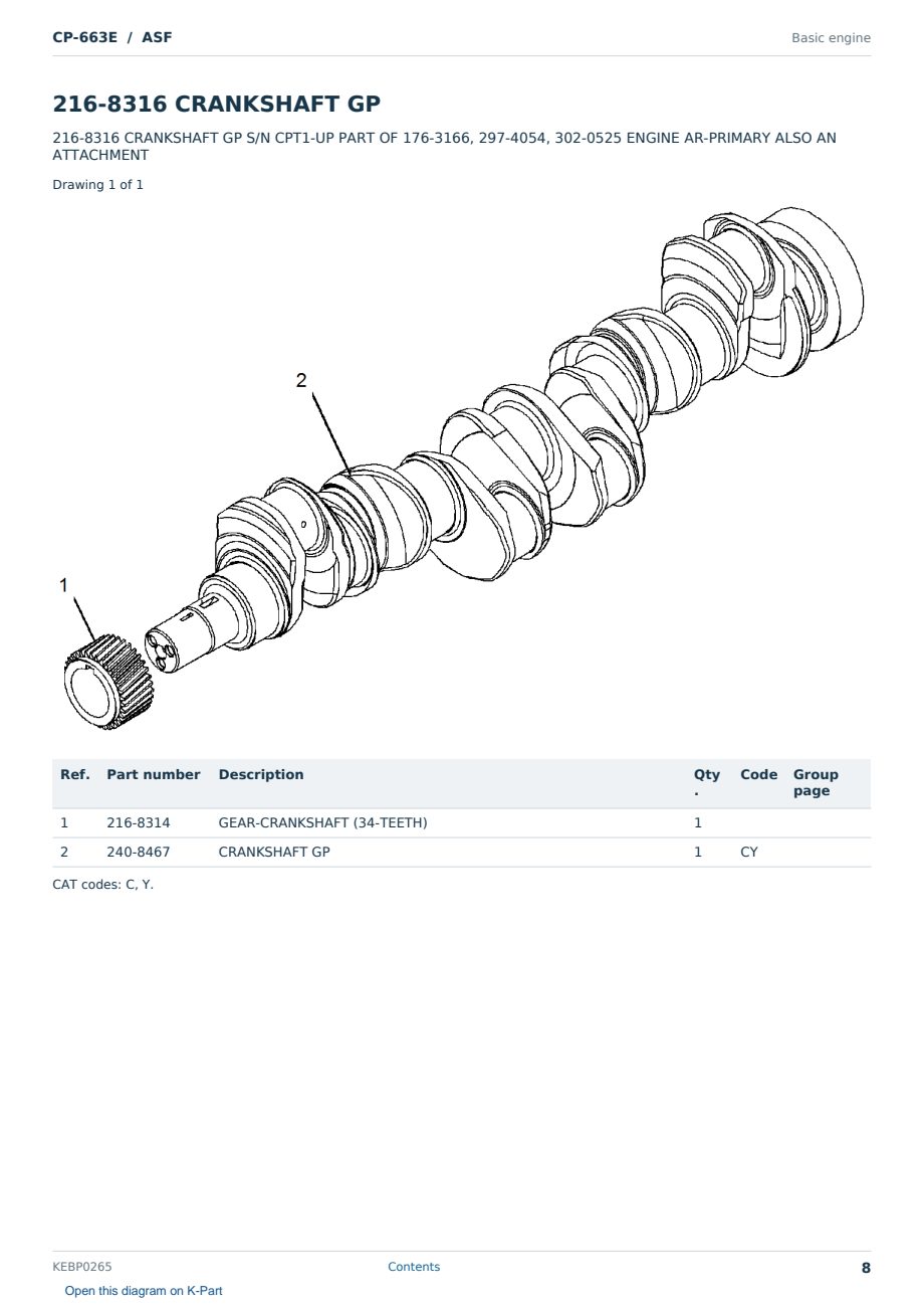 Caterpillar CP-663E S/N ASF Partsbook KEBP0265 (English) - sample page 8 of 10 Caterpillar CP-663E S/N ASF Partsbook KEBP0265 (English) - sample page 8 of 10