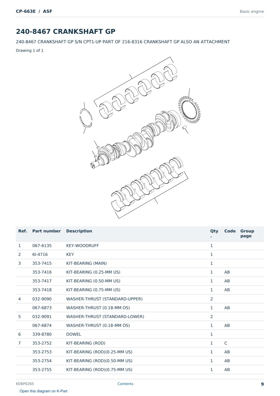 Caterpillar CP-663E S/N ASF Partsbook KEBP0265 (English) - sample page 9 of 10 Caterpillar CP-663E S/N ASF Partsbook KEBP0265 (English) - sample page 9 of 10
