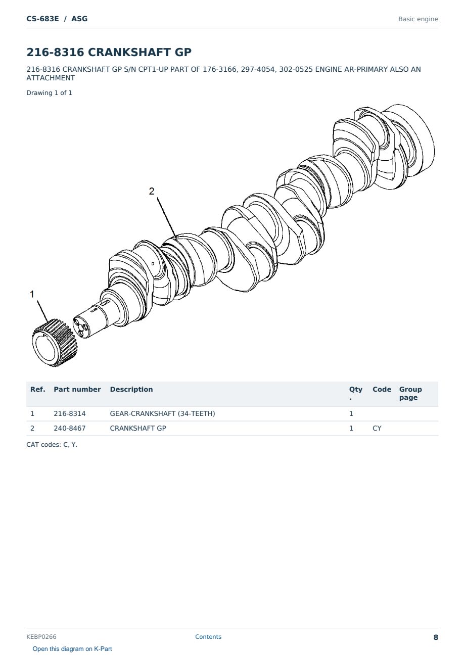 Caterpillar CS-683E S/N ASG Partsbook KEBP0266 (English) - sample page 8 of 10 Caterpillar CS-683E S/N ASG Partsbook KEBP0266 (English) - sample page 8 of 10