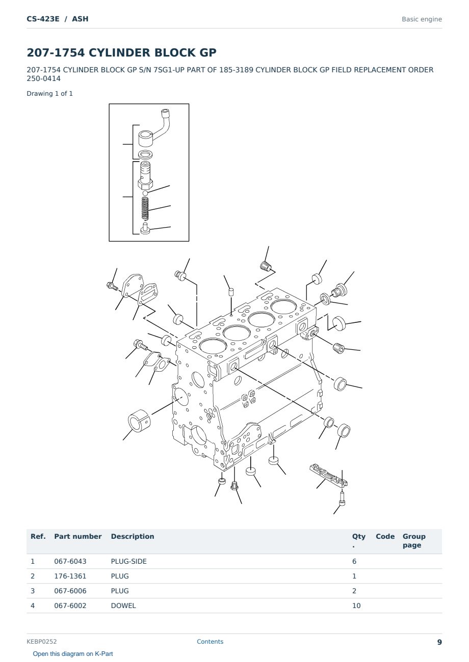 Caterpillar CS-423E S/N ASH Partsbook KEBP0252 (English) - sample page 9 of 10 Caterpillar CS-423E S/N ASH Partsbook KEBP0252 (English) - sample page 9 of 10