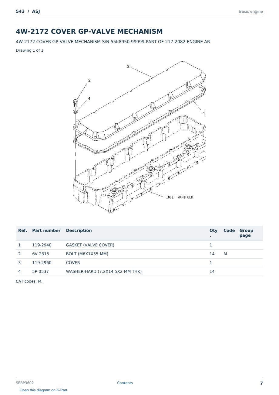 Caterpillar 543 S/N ASJ Partsbook SEBP3602 (English) - sample page 7 of 10 Caterpillar 543 S/N ASJ Partsbook SEBP3602 (English) - sample page 7 of 10