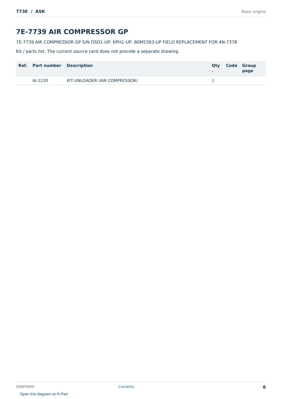 Caterpillar 773E S/N ASK Partsbook SEBP4999 (English) - sample page 6 of 10 Caterpillar 773E S/N ASK Partsbook SEBP4999 (English) - sample page 6 of 10
