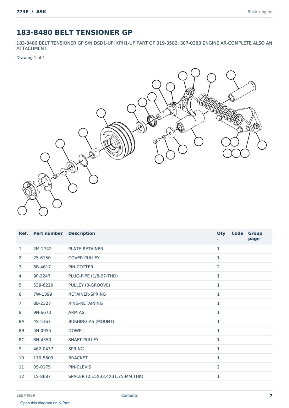 Caterpillar 773E S/N ASK Partsbook SEBP4999 (English) - sample page 7 of 10 Caterpillar 773E S/N ASK Partsbook SEBP4999 (English) - sample page 7 of 10
