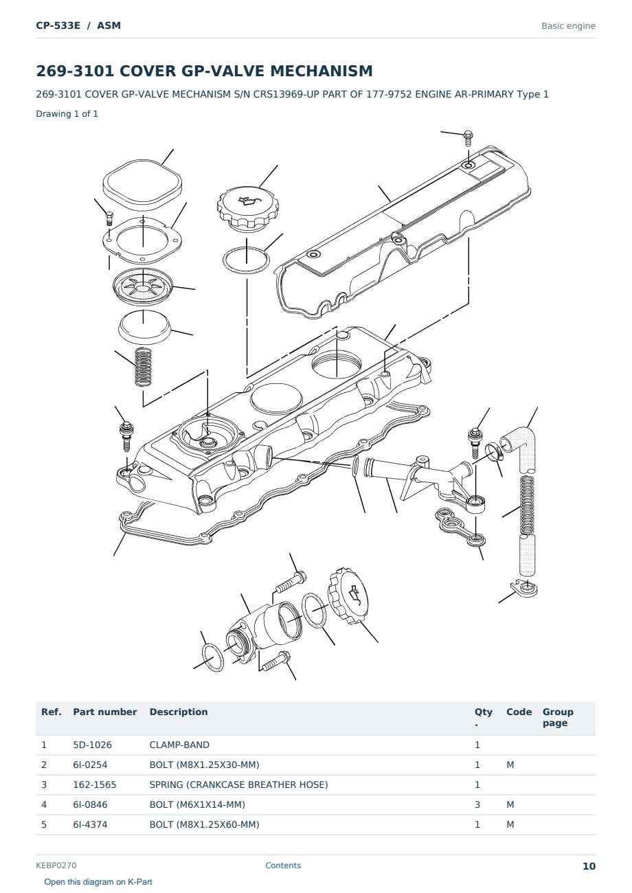 Caterpillar CP-533E S/N ASM Partsbook KEBP0270 (English) - sample page 10 of 10 Caterpillar CP-533E S/N ASM Partsbook KEBP0270 (English) - sample page 10 of 10