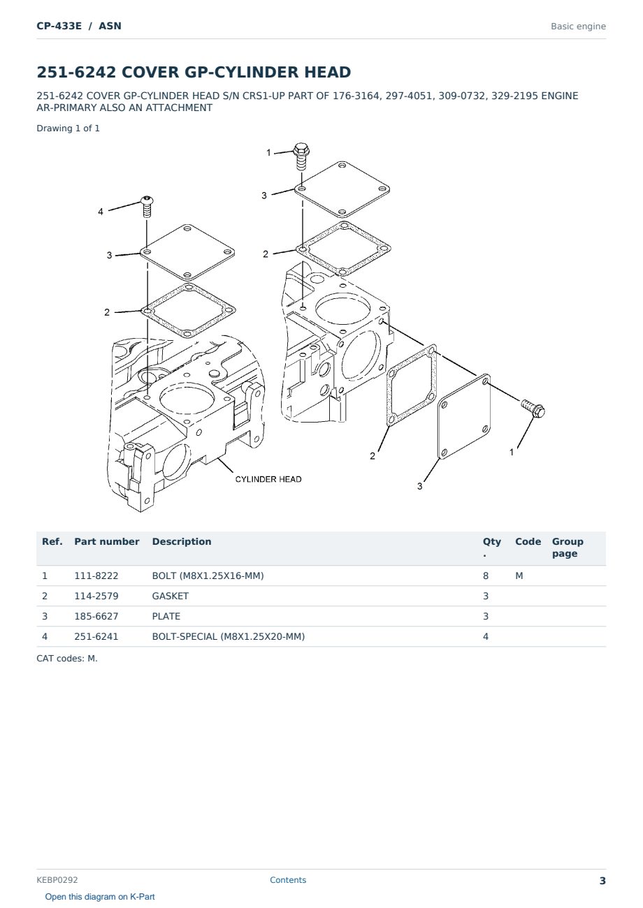 Caterpillar CP-433E S/N ASN Partsbook KEBP0292 (English) - sample page 3 of 10 Caterpillar CP-433E S/N ASN Partsbook KEBP0292 (English) - sample page 3 of 10